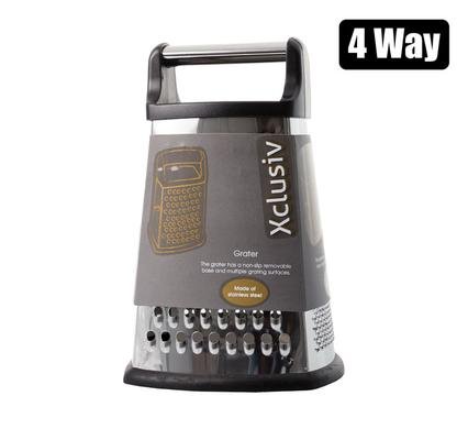 Grater 4-way s/s black xclusiv