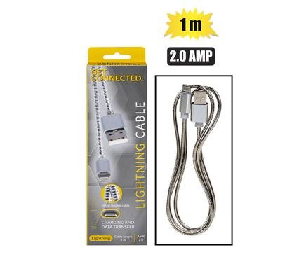 Usb cable lightning 2.0 amp alum 1m