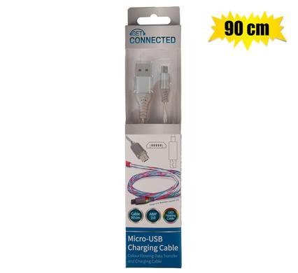 Usb cable micro usb 2.0amp m/color 90cm