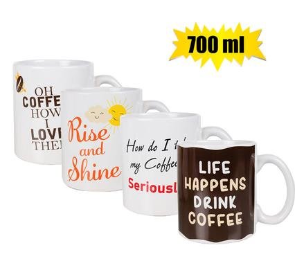 Mug novelty jumbo 700ml coffee asstd