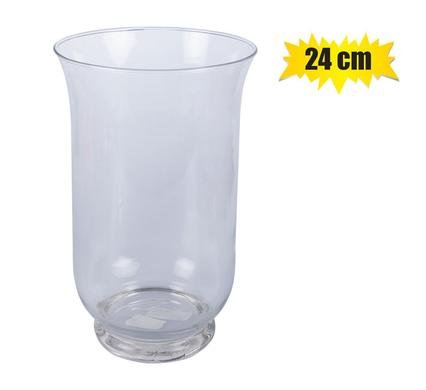 Vase glass clear hurricane 24cm