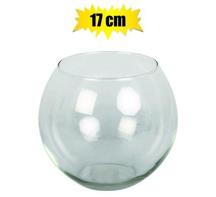 Vase glass florist ball 14.5x17.5cm clea