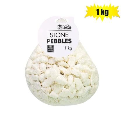 Pebbles riverstones 1kg white