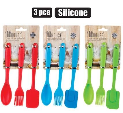 Spatula-set 3pc silicone brights h/house