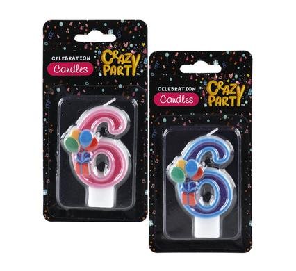 Candles birthday single number-6 kiddies