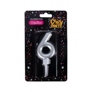 Candles birthday large foil number-6