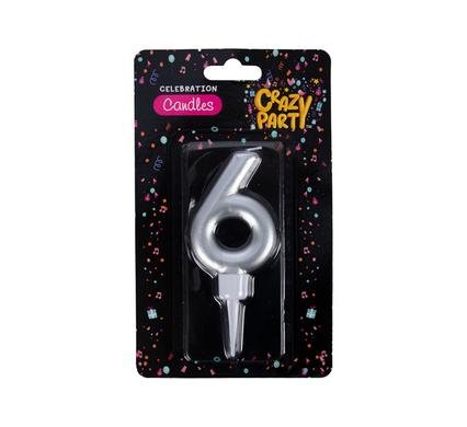 Candles birthday large foil number-6
