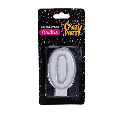 Candles birthday single number-0 slv
