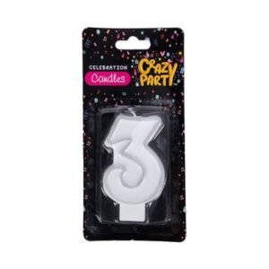 Candles birthday single number-3 slv