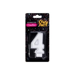 Candles birthday single number-4 slv