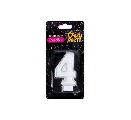 Candles birthday single number-4 slv