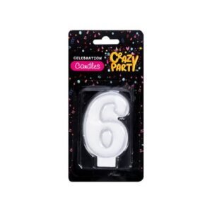 Candles birthday single number-6 slv