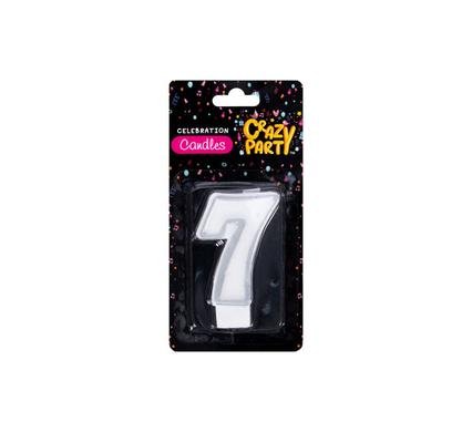 Candles birthday single number-7 slv