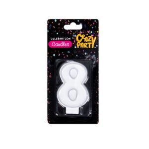 Candles birthday single number-8 slv