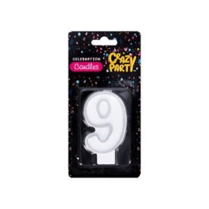 Candles birthday single number-9 slv