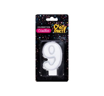 Candles birthday single number-9 slv