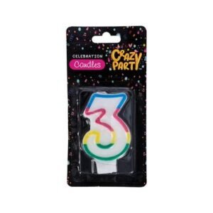 Candles birthday single number-3