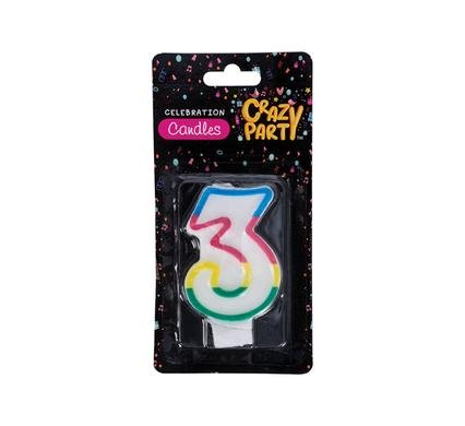 Candles birthday single number-3