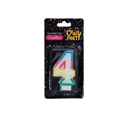 Candles birthday single number-4