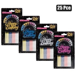 Candles birthday 12 candles +holders lrg