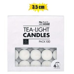 Candle tea-light white 3.5cm box-100