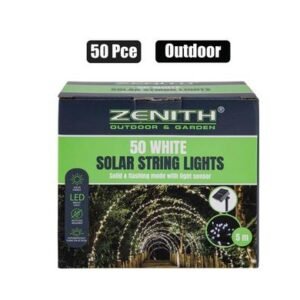 Solar garden light string white 50's