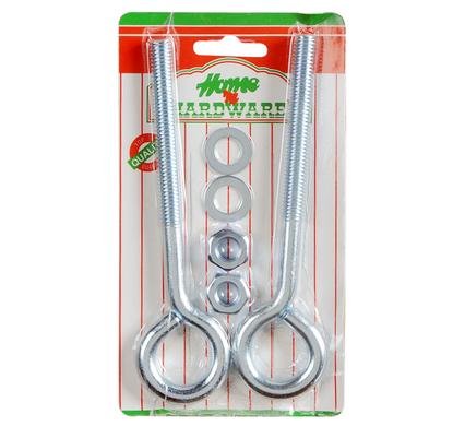 Eye-bolt+nut galv 150 x10.0mm 2pce