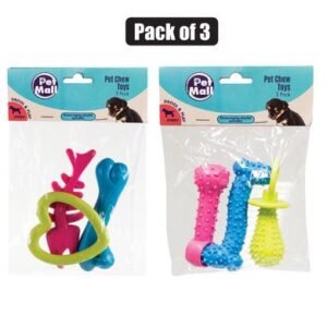 Pet toy puppy chews asstd pk-3