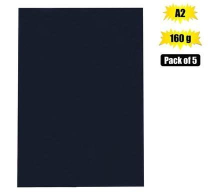 Art+craft board a2 160g sheet black 5pk