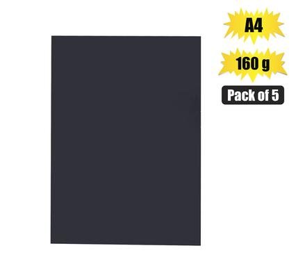 Art+craft board a4 160g sheet black 10pk