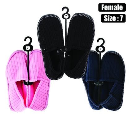 Slipper w/binding & tpr-sole size 7