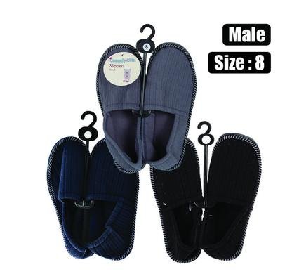 Slipper w/binding & tpr-sole size 8