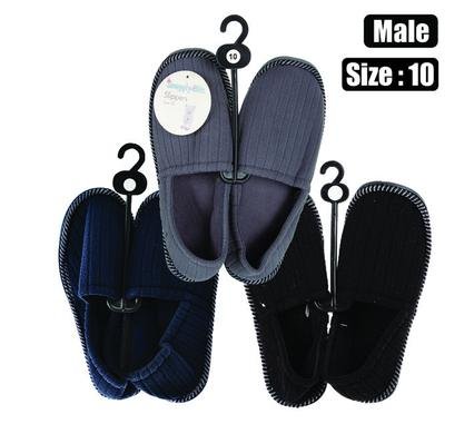 Slipper w/binding & tpr-sole size 10