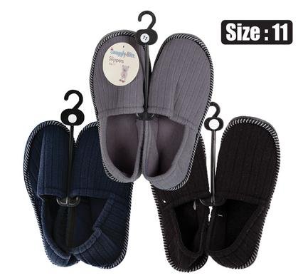 Slipper w/binding & tpr-sole size 11