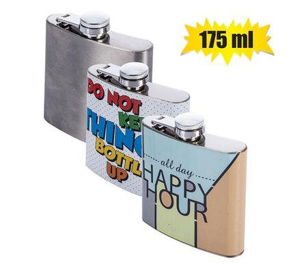 Hip flask s/s 175ml asstd