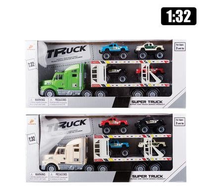 Vehicle playset truck & trailor w/4cars