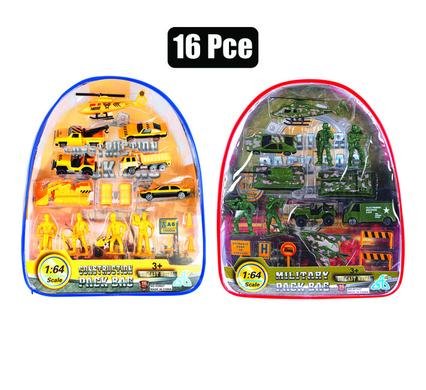 Boys playset combat backpack 16pc