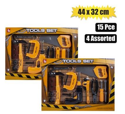 Boys playset constr tools 15pc44x32cm