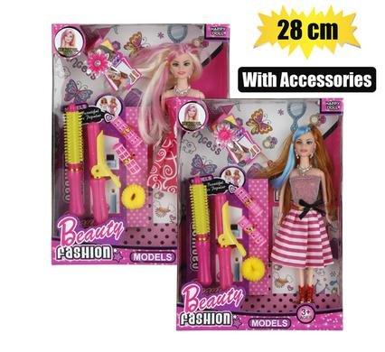 Fashion doll with hair accessories