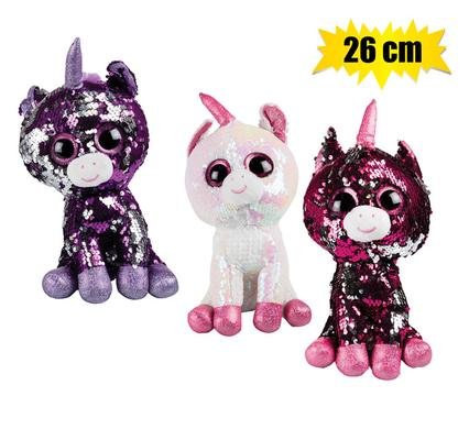 Plush unicorn glitzies sitting 26cm