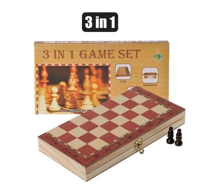 Game 3 in 1 chess checkers backgammon