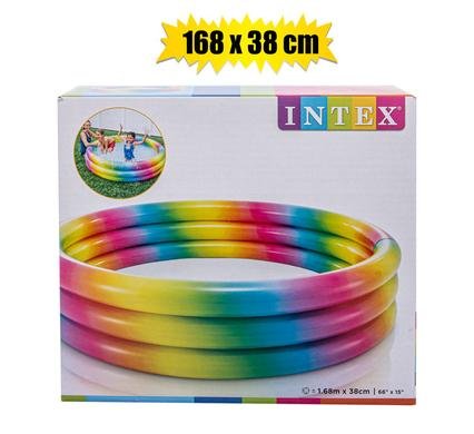 Intex pool rainbow ombre 3 ring 168x38cm