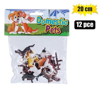 Animals domestic pets 12pc asstd 20cm