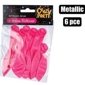 Balloons helium 6pc metallic pink f-01