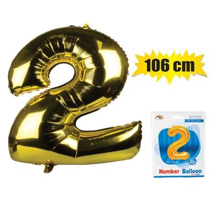 Balloon helium foil gold 2 106cm f-04