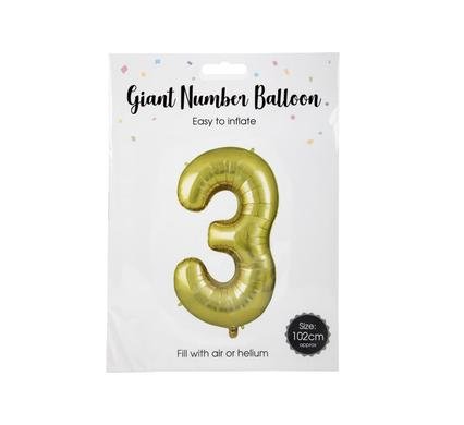 Balloon helium foil gold 3 106cm f-04