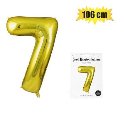 Balloon helium foil gold 7 106cm f-04