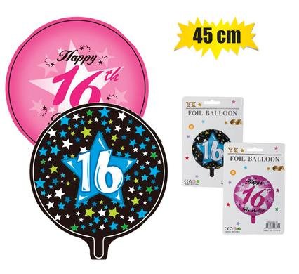 Balloon helium foil ms 16 45cm f-01