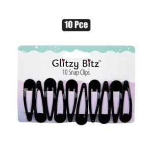 Hair pins 10pc snap clips 5cm black