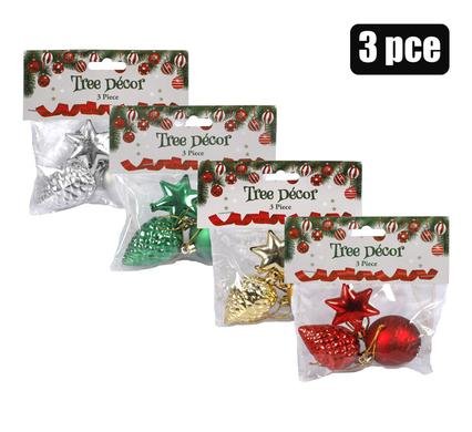 Xmas tree decor mixed 5cm 3pc